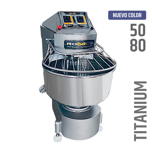 AMASADORA ESPIRAL 50 KGS / ROMCO HEAVY DUTY / LINEA TITANIUM 380V.